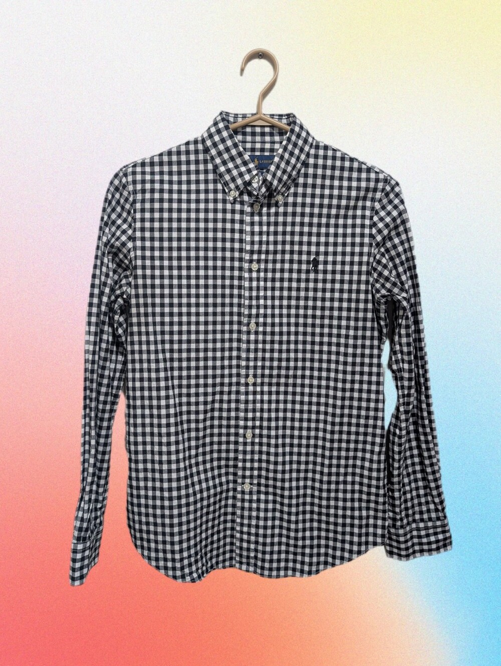 Ralph Lauren Slim Fit Button Up Shirt Size Medium - Black And White
